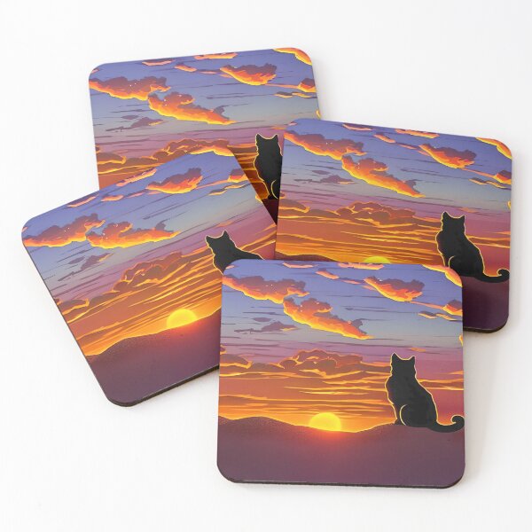 Item preview, Cat Watching Sunset Scene designed and sold by roleshop.