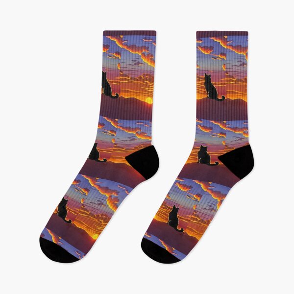 Item preview, Cat Watching Sunset Scene designed and sold by roleshop.