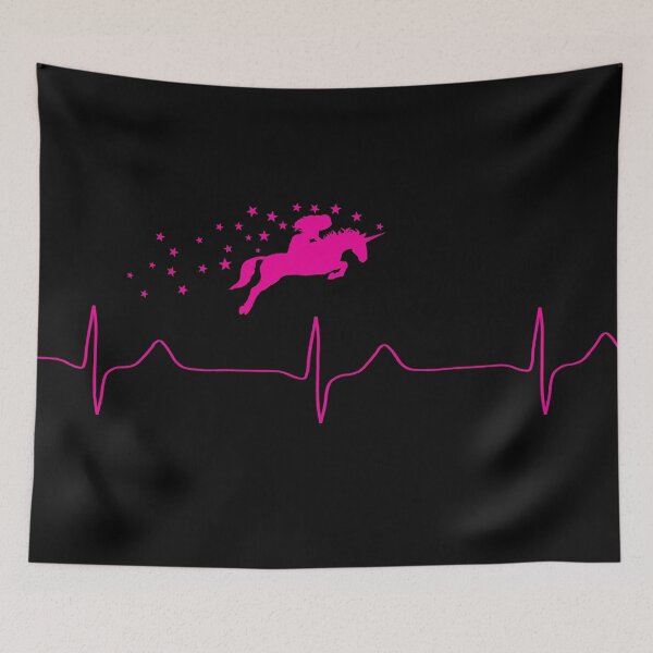 Item preview, My heart beats for unicorn riding (pink for dark background) designed and sold by Jeeb-Arts.