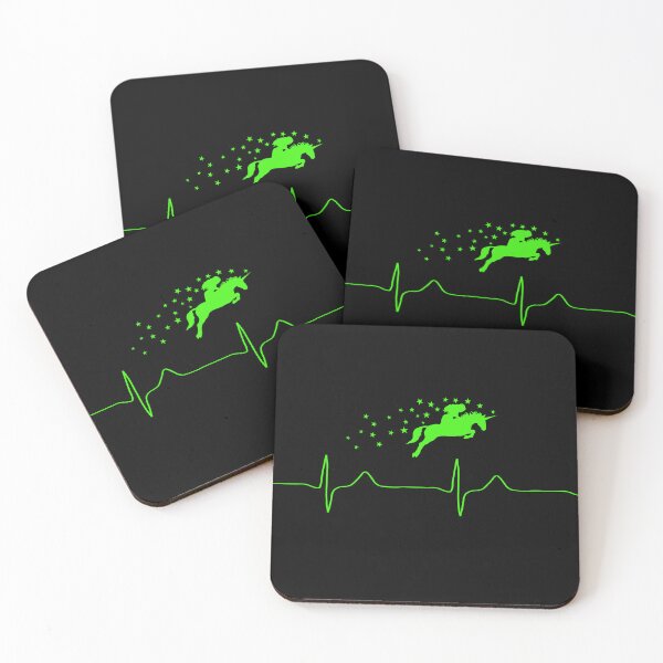Item preview, My heart beats for unicorn riding (green for dark background) designed and sold by Jeeb-Arts.