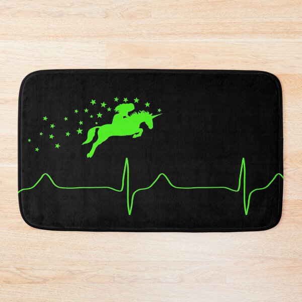 Item preview, My heart beats for unicorn riding (green for dark background) designed and sold by Jeeb-Arts.