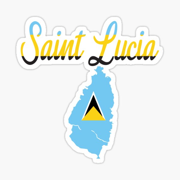 Saint Lucia island caribbean sweatshirt, by DAM Creative, Sticker