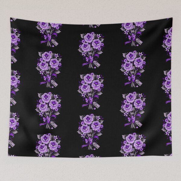 Item preview, Purple Halloween jack o lantern florals designed and sold by Texdoodles.
