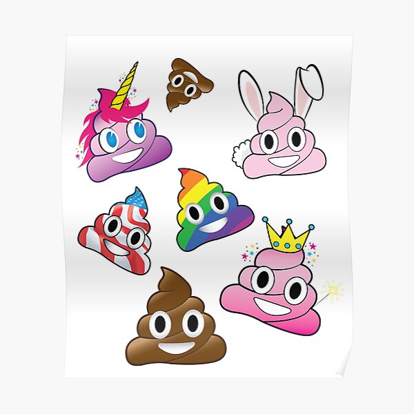 Silly Whacky Fun Poop Emoji Land Collection Poster