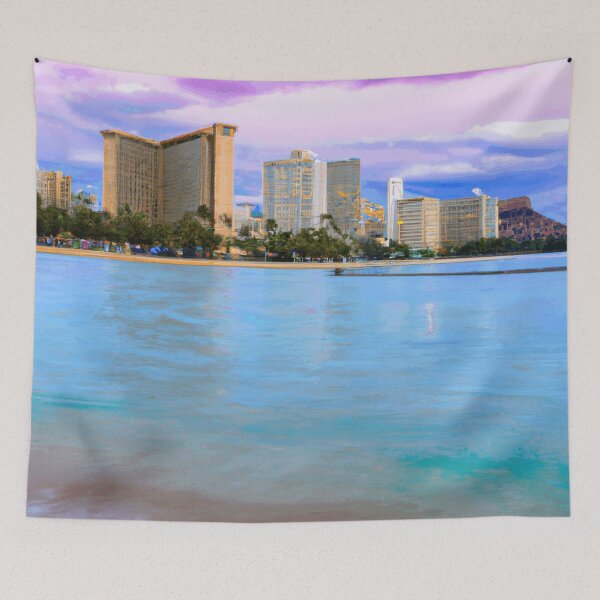 Item preview, Waikiki Beach Ocean View - A Majestic Portrait designed and sold by funnyhalloween.