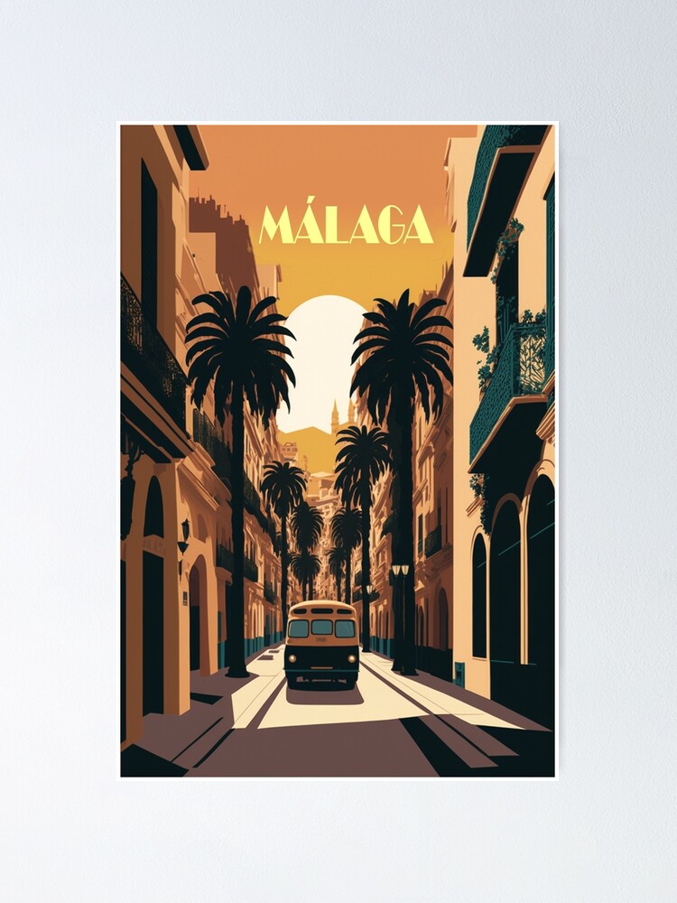 Lámina MALAGA Vintage Travel Poster