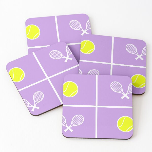 Artikelvorschau, Tennisschläger und Tennisball auf einem rosa Hintergrund entworfen und verkauft von BigCityTennis.