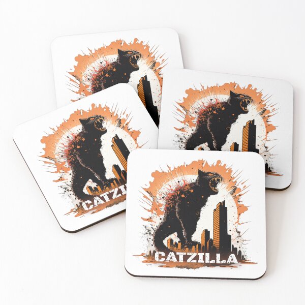 Item preview, Crazy EXPLODING Catzilla white designed and sold by MeditationMind.