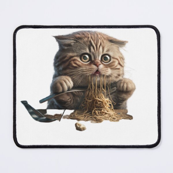 Item preview, A Funny And Cute Cat Eat Spaghetty designed and sold by BISJOU.