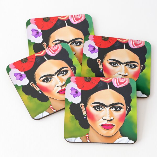 Item preview, Copy of Mexican Folk Art, beautiful lady in green, yellow and red, Inspired by Frida Kalho designed and sold by RoyalRepublics.