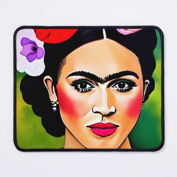 Item preview, Copy of Mexican Folk Art, beautiful lady in green, yellow and red, Inspired by Frida Kalho designed and sold by RoyalRepublics.