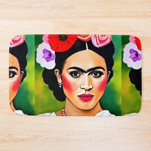 Item preview, Copy of Mexican Folk Art, beautiful lady in green, yellow and red, Inspired by Frida Kalho designed and sold by RoyalRepublics.