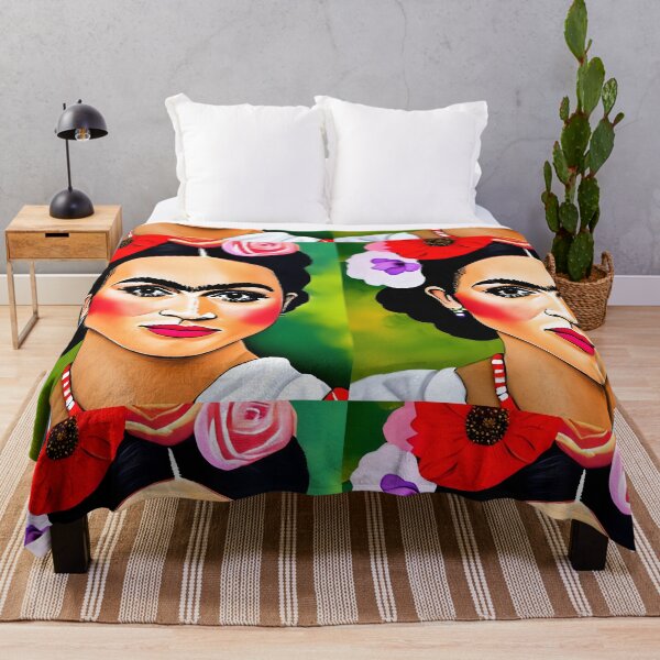 Item preview, Copy of Mexican Folk Art, beautiful lady in green, yellow and red, Inspired by Frida Kalho designed and sold by RoyalRepublics.