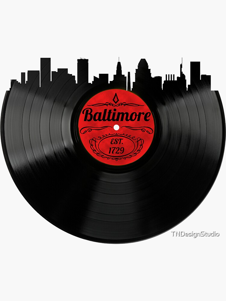 Baltimore Maryland Shirt Vintage Skyline Vinyl Record Tshirt
