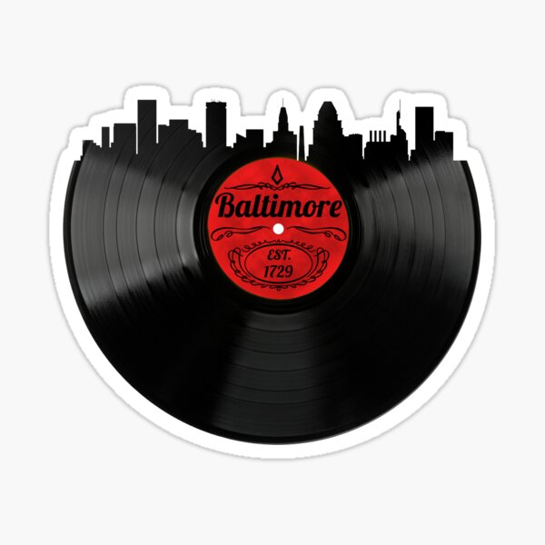Item preview, Baltimore Maryland Vinyl Record Vintage Skyline Design designed and sold by TNDesignStudio.