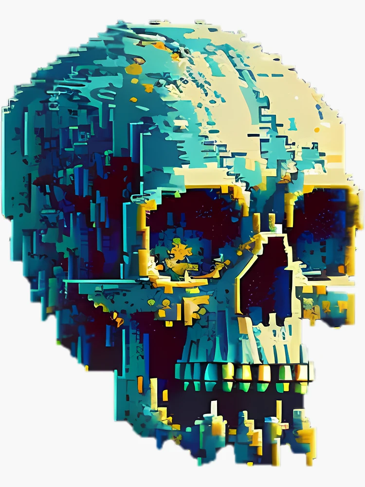 Skull (PIXEL ART) Sticker for Sale by RDX84