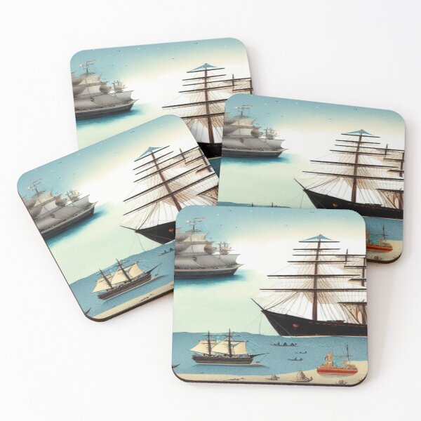 Item preview, Battleships on a Calm Ocean Pattern designed and sold by HanaiPrint.
