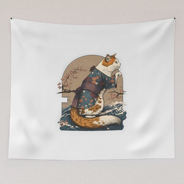 Item preview, Cat 2 Ukiyo-e style designed and sold by Vividy.