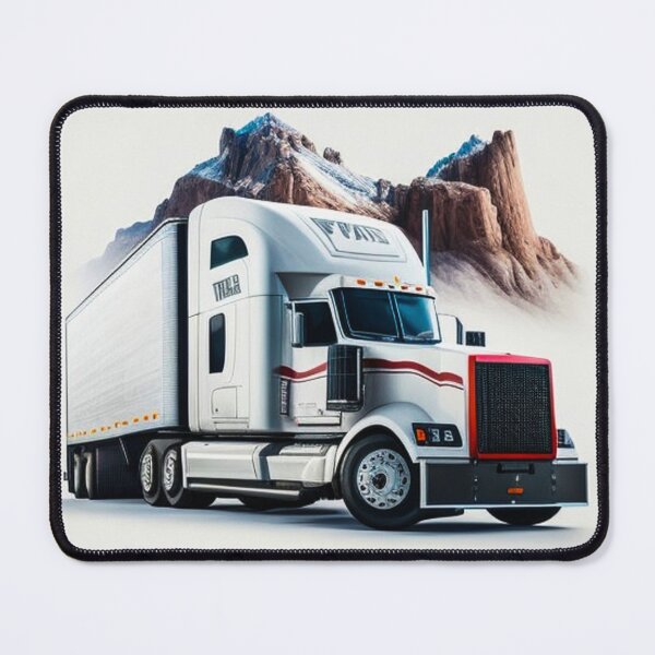 Artikelvorschau, Trucker-Legende - weißer Truck vor dem Hintergrund der Berge entworfen und verkauft von ValleyDream.