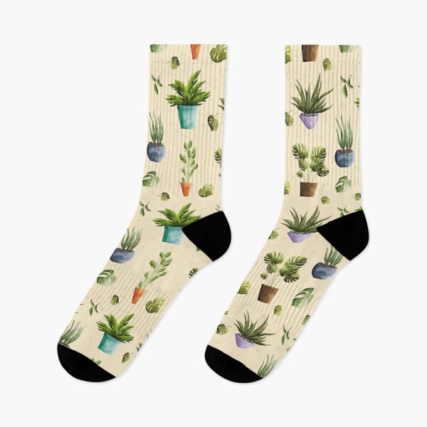 Item preview, Plantas de interior en macetas verdes - Patrón sin fisuras designed and sold by polyillustrates.