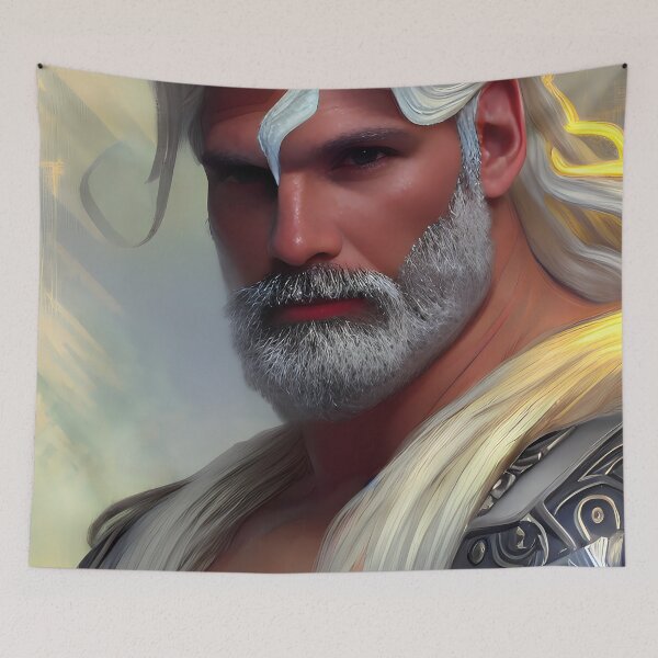 Item preview, The God of Thunder Zeus Portrait, White Beard Handsome Deity, A.I. Artwork - Gods Collection designed and sold by SpektroDesign.