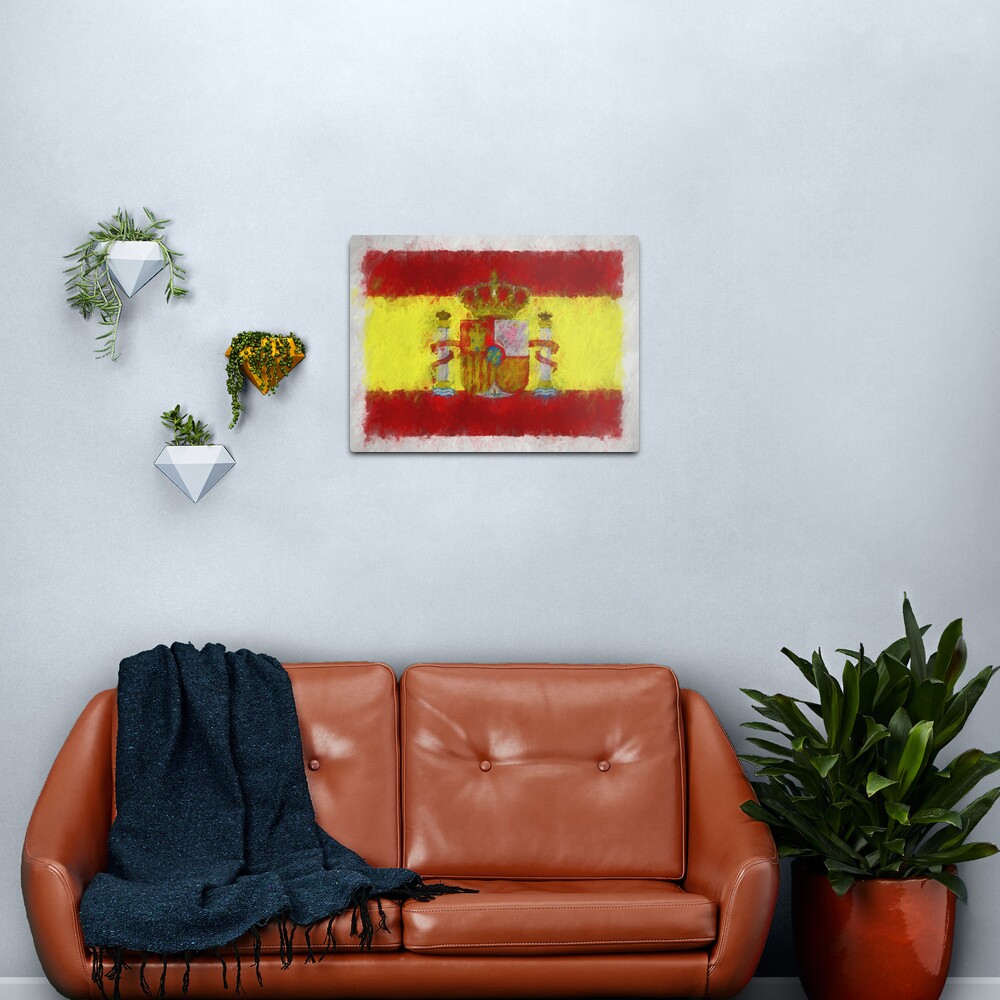 Spain Flag Reworked No. 66, Series 4 Metal Print