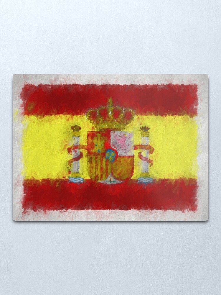Alternate view of Spain Flag Reworked No. 66, Series 4 Metal Print
