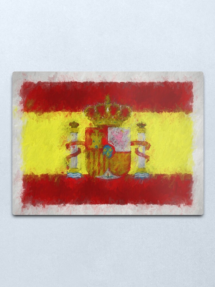 Alternate view of Spain Flag Reworked No. 66, Series 4 Metal Print