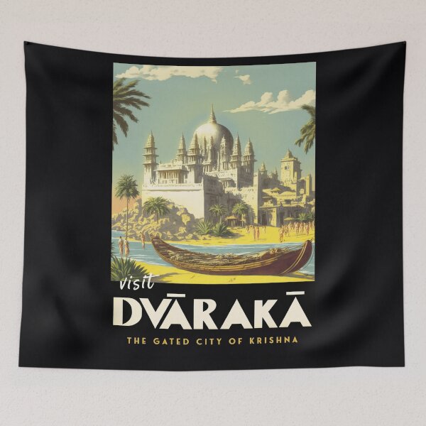 Item preview, Dwarka / Dvaraka - Vintage Travel Poster designed and sold by Boundliss.