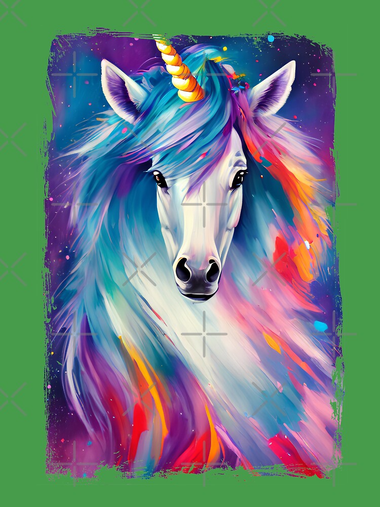 Canvas Painting Unicorn and Magic Tree - Fairy-Tale and Rainbow Land in the  Clouds - For children - Canvas Prints