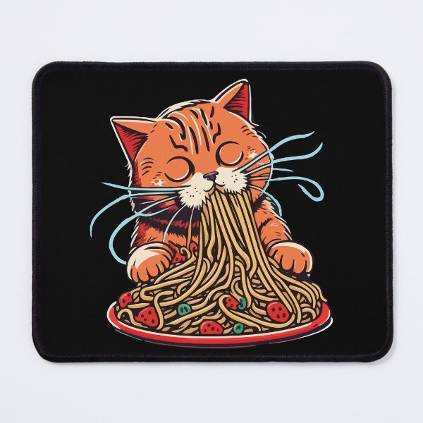 Aperçu de l'œuvre Chat qui mange des spaghettis créée et vendue par vectrus.