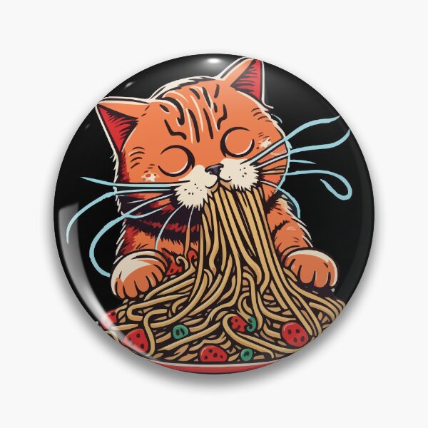 Aperçu de l'œuvre Chat qui mange des spaghettis créée et vendue par vectrus.