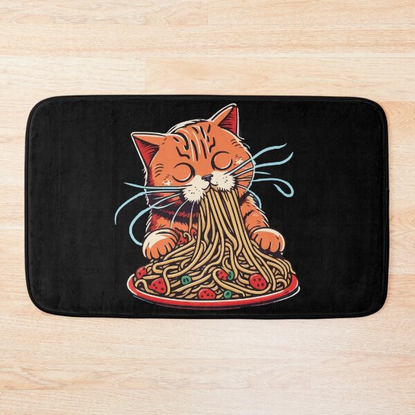 Aperçu de l'œuvre Chat qui mange des spaghettis créée et vendue par vectrus.