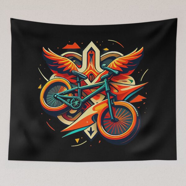 Item preview, BMX design for bmx riders with bold, colorful style and simple shapes, inspired by tattoo technique, pop-art, vintage and retro (1) designed and sold by TourDePassion.
