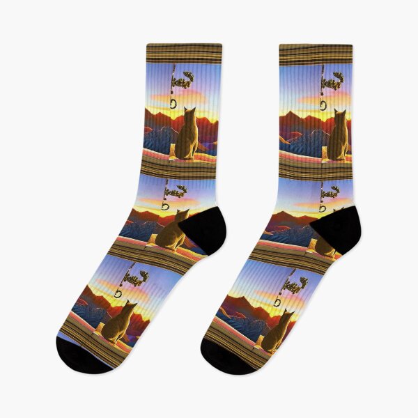 Item preview, Cat Watching Sunset Scene designed and sold by roleshop.