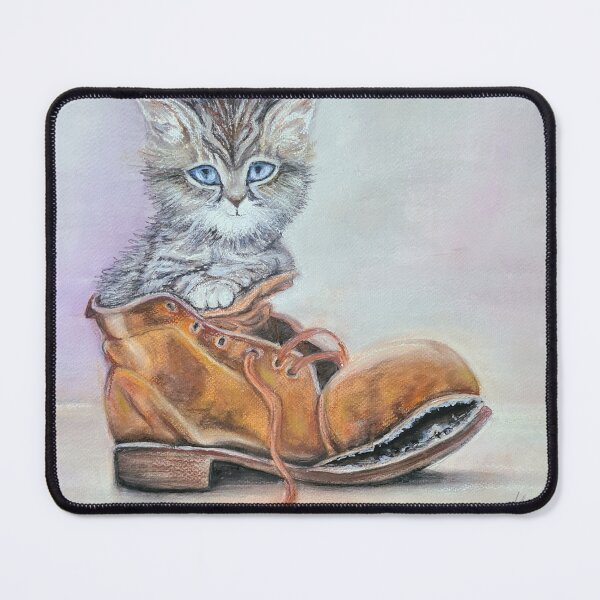 Item preview, Kitty in old boot designed and sold by OilPaintsHatts.