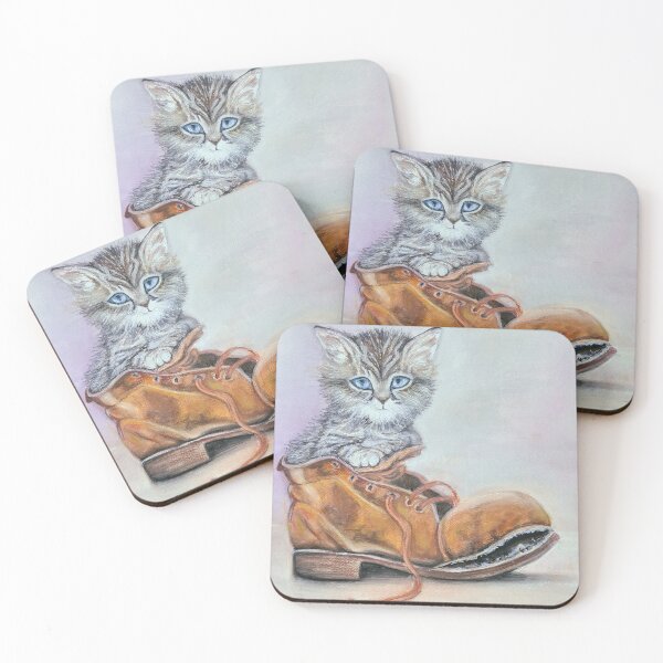 Item preview, Kitty in old boot designed and sold by OilPaintsHatts.