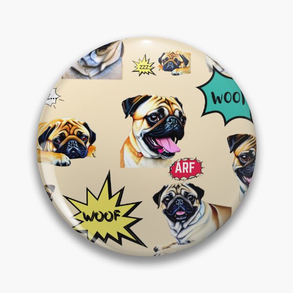 Item preview, Pug Life - Pugs in different positions on a given day designed and sold by HanaiPrint.