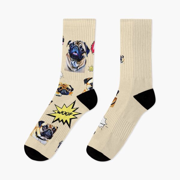 Item preview, Pug Life - Pugs in different positions on a given day designed and sold by HanaiPrint.