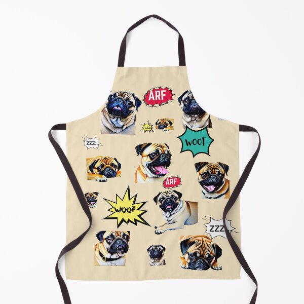 Item preview, Pug Life - Pugs in different positions on a given day designed and sold by HanaiPrint.