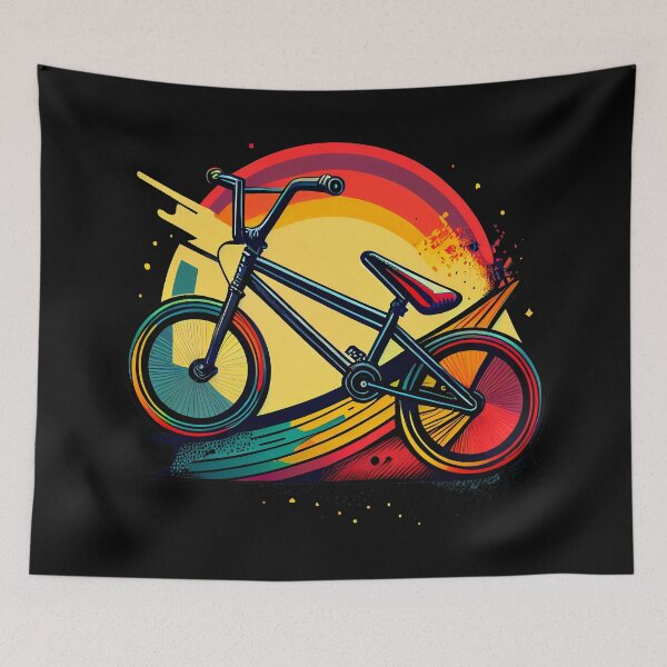Item preview, BMX design for bmx riders with bold, colorful style and simple shapes, inspired by tattoo technique, pop-art, vintage and retro (2) designed and sold by TourDePassion.