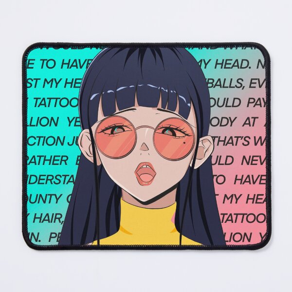 Vintage comic manga girl illustration Mouse Pad