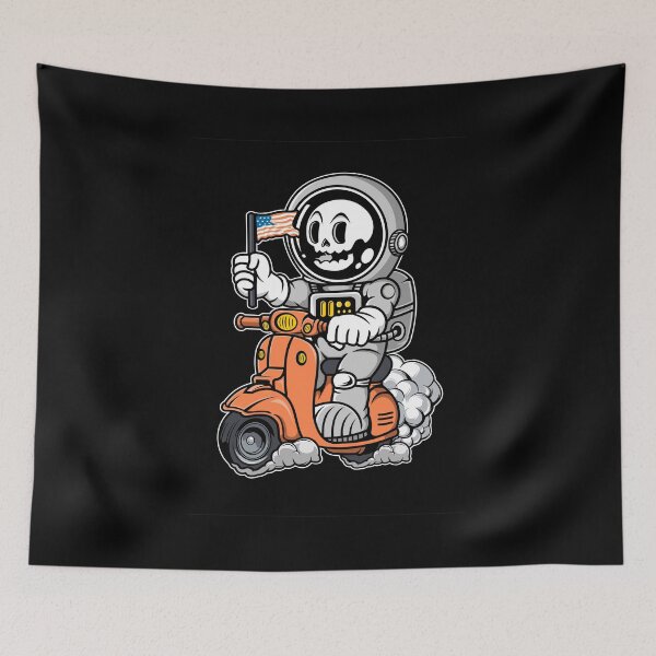 Item preview, Funny Astronaut Riding Scooter Cartoon Graphic Cool Design Streetwear designed and sold by PECCATOR.