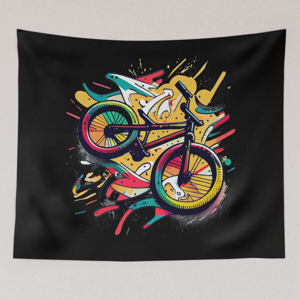 Item preview, BMX design for bmx riders with bold, colorful style and simple shapes, inspired by tattoo technique, pop-art, vintage and retro (3) designed and sold by TourDePassion.