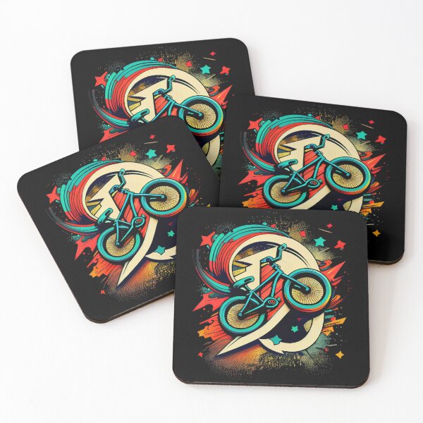 Item preview, BMX design for bmx riders with bold, colorful style and simple shapes, inspired by tattoo technique, pop-art, vintage and retro (4) designed and sold by TourDePassion.
