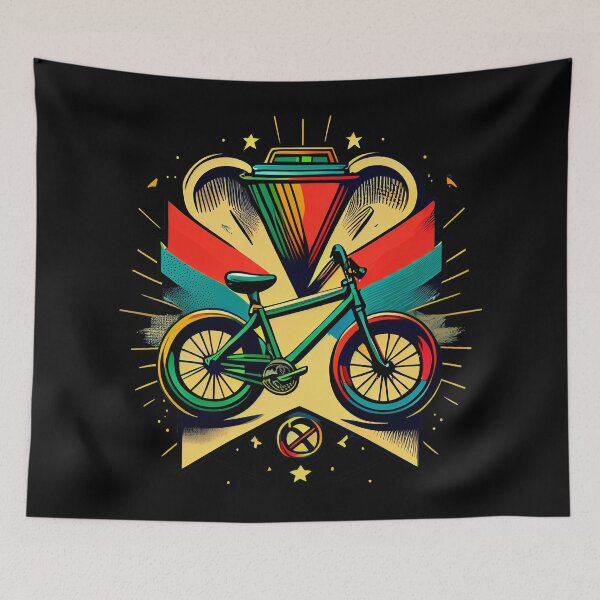 Item preview, BMX design for bmx riders with bold, colorful style and simple shapes, inspired by tattoo technique, pop-art, vintage and retro retro (6) designed and sold by TourDePassion.