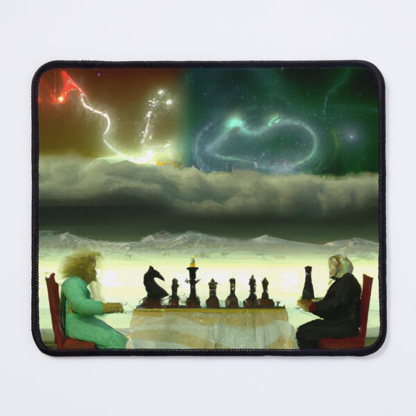 Item preview, Good and Evil playing chess designed and sold by bruhnopestore.