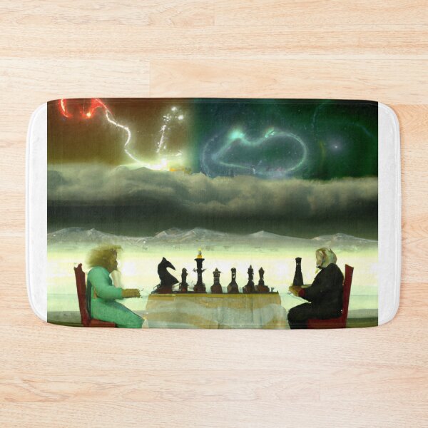 Item preview, Good and Evil playing chess designed and sold by bruhnopestore.