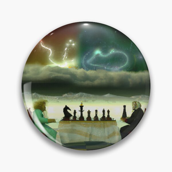 Item preview, Good and Evil playing chess designed and sold by bruhnopestore.