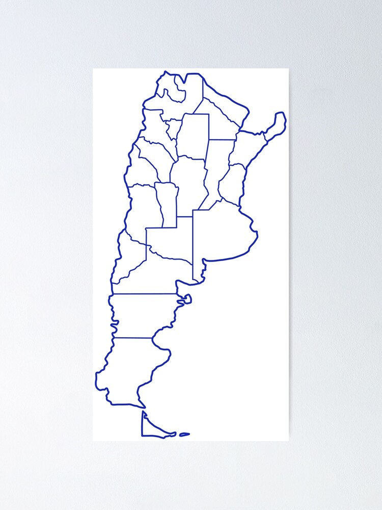 Argentina contour regions map Poster for Sale by AlexanderZam